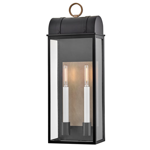 Hinkley Lighting Campbell 2Lt Outdoor 26" Wall Mount, Black/Clear - 10665BK-BU