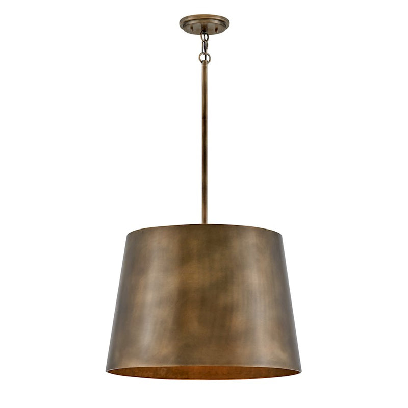 Hinkley Alder 20in 1-Light Outdoor Pendant | Modern Burnished Bronze Aluminum and Clear Glass | Covered Patio & Outdoor Dining | 20 x 20 x | Model 11154BU