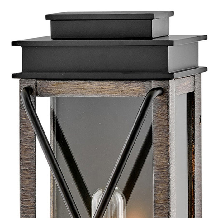 Hinkley Lighting Montecito Outdoor 1 Light Wall, Black/Clear