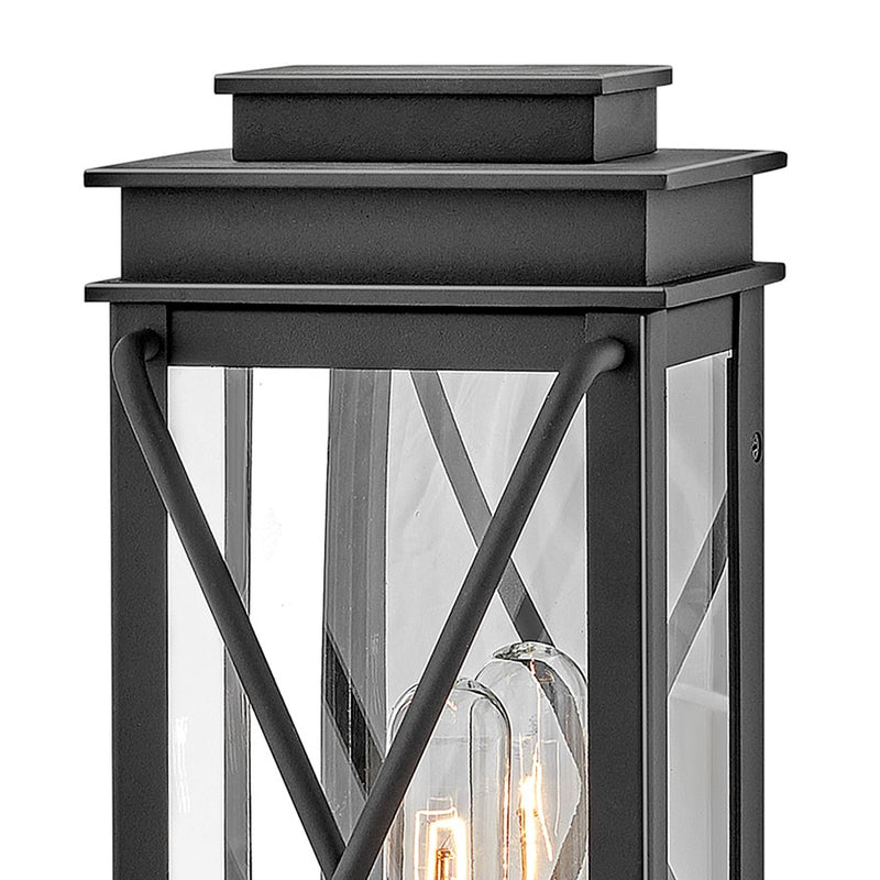 Hinkley Montecito 1-Light Outdoor Wall Sconce | Transitional Museum Black Aluminum and Clear Glass | Covered Patios & Entryways | 5.25 x 6 | Model 11190MB