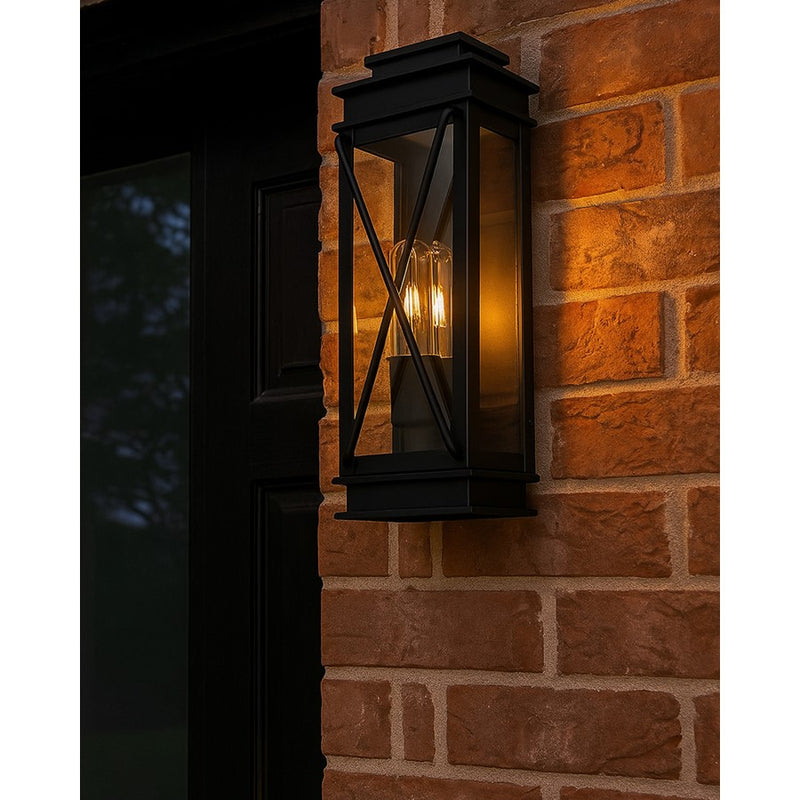 Hinkley Montecito 1-Light Outdoor Wall Sconce | Transitional Museum Black Aluminum and Clear Glass | Covered Patios & Entryways | 5.25 x 6 | Model 11190MB