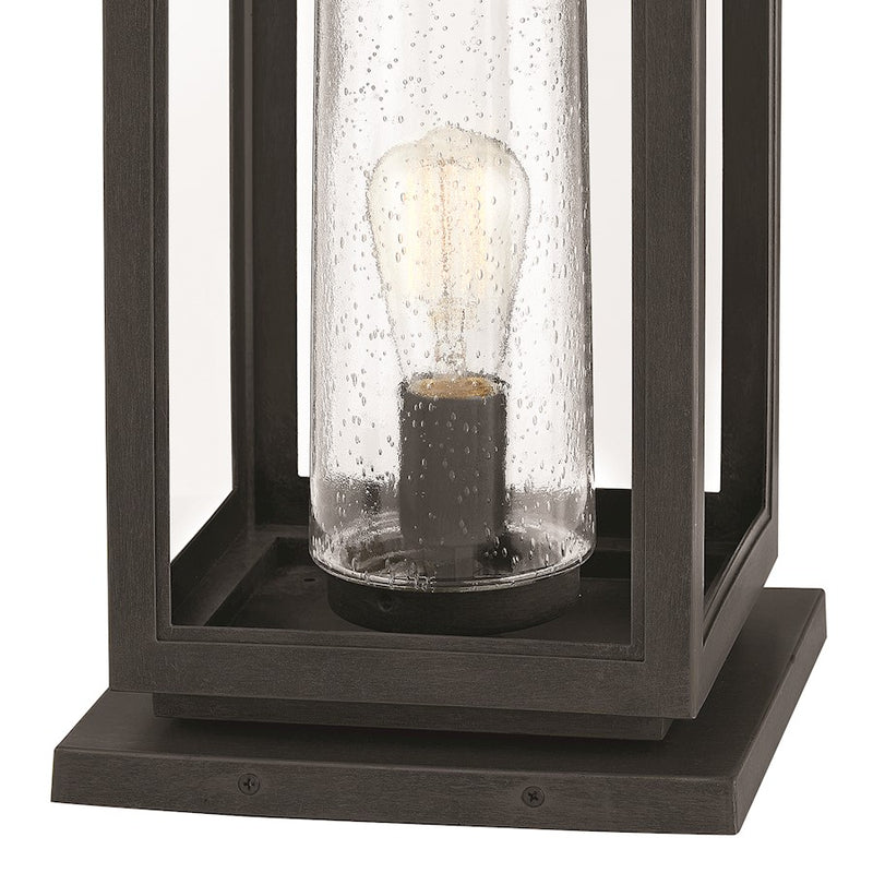 Hinkley Atwater 10in 1-Light Outdoor Pier Mount | Traditional Coastal Ash Bronze Composite and Clear Seedy Glass | Covered Porch & | Model 1167AH-LL