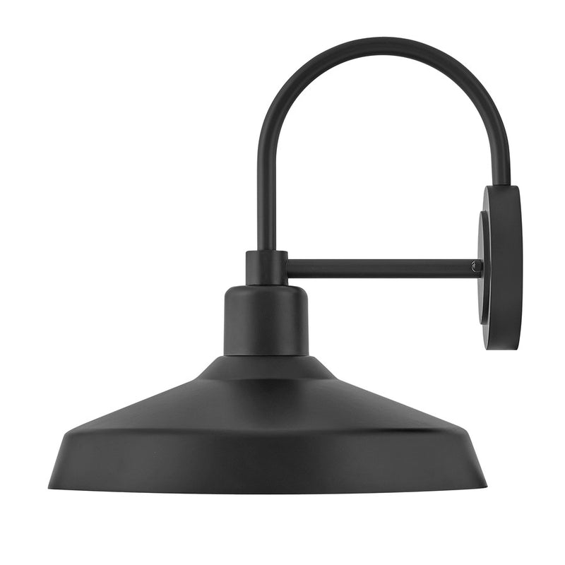 Hinkley Forge 16in 1-Light Outdoor Wall Sconce | Industrial Black Composite | Covered Patio & Entryway | 17 x 16 x 16.5 in | Model 12070BK