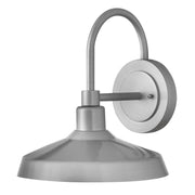 Hinkley Forge 13in 1-Light Outdoor Wall Mount | Industrial Antique Brushed Aluminum Composite | Entryway & Patio | 13 x 12 x 13 in | Model 12075AL
