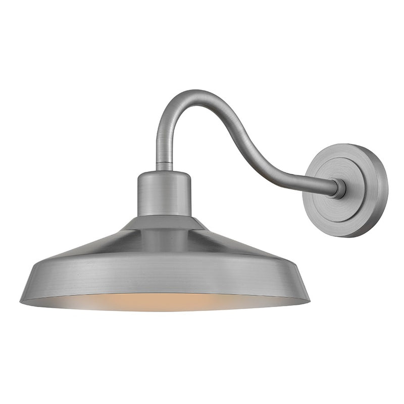 Hinkley Forge 26in 1-Light Outdoor Wall Sconce | Industrial Antique Brushed Aluminum Composite | Covered Patio & Entryway | 26 x 16 x 12 in | Model 12078AL