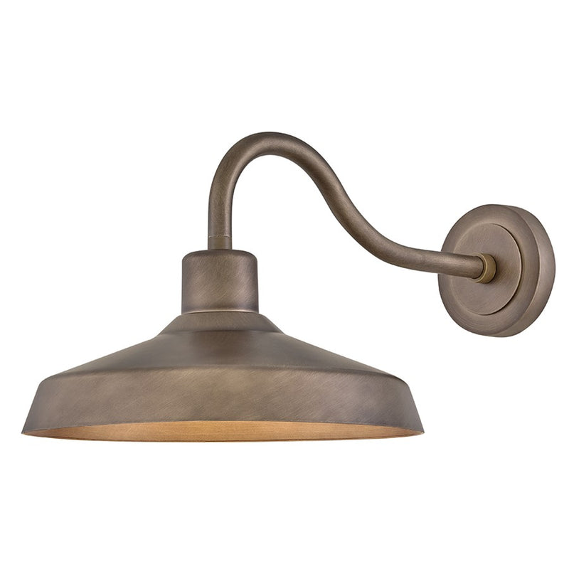 Hinkley Forge 16in 1-Light Outdoor Wall Sconce | Industrial Burnished Bronze Composite | Wet Location Porch & Patio | 26 x 16 x 12 in | Model 12078BU