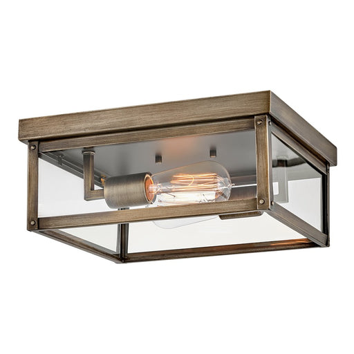 Hinkley Lighting Beckham 2Lt Outdoor Flush Mount, Bronze/Clear - 12193BU