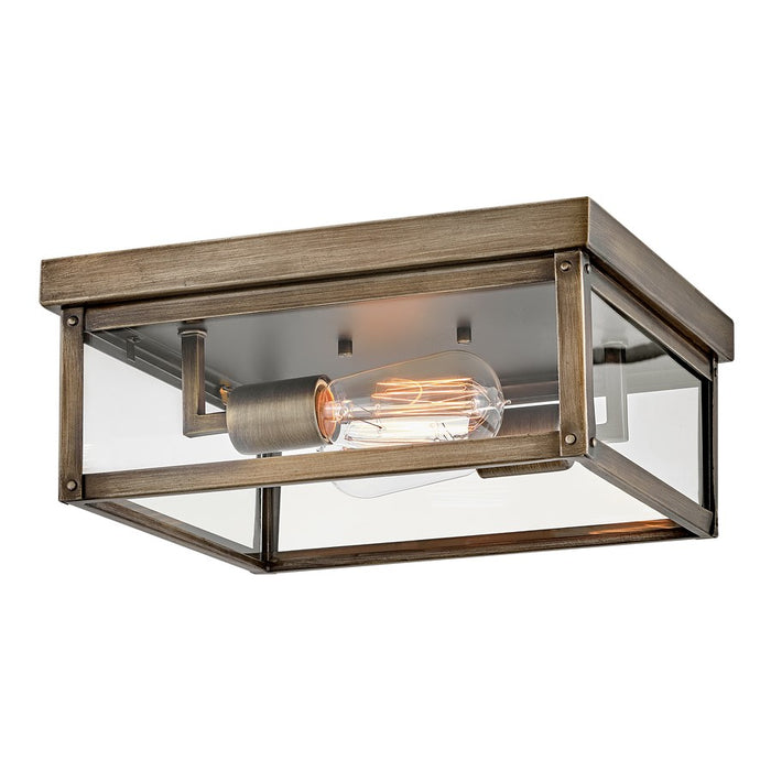 Hinkley Lighting Beckham 2Lt Outdoor Flush Mount, Bronze/Clear - 12193BU