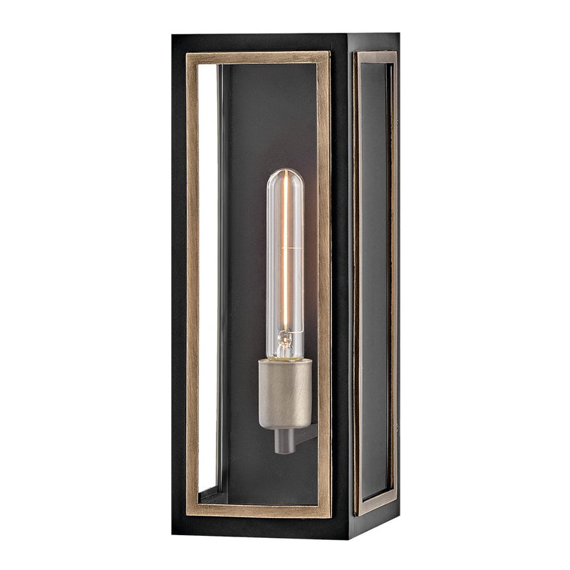 Hinkley Lighting Shaw 1 Light Outdoor Wall Mount, Black/Clear - 12980BK
