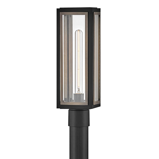 Hinkley Lighting Shaw 1 Light Outdoor Post Mount, Black/Clear - 12981BK