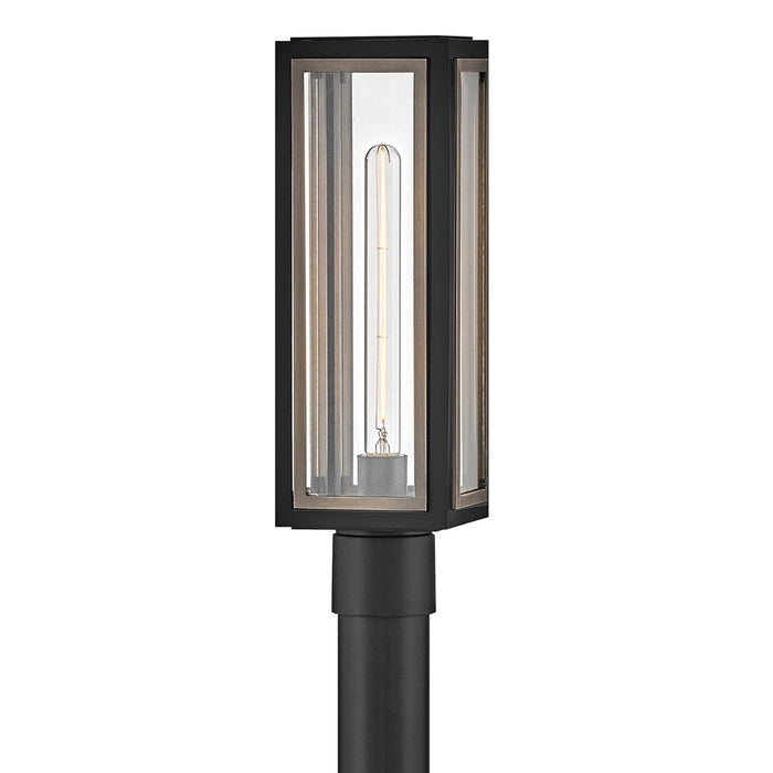 Hinkley Lighting Shaw 1 Light Outdoor Post Mount, Black/Clear - 12981BK