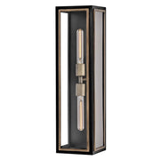 Hinkley Lighting Shaw 2 Light Outdoor 7" Wall Mount, Black/Clear - 12984BK