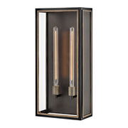 Hinkley Lighting Shaw 2 Light Outdoor 12" Wall Mount, Black/Clear - 12985BK-LL