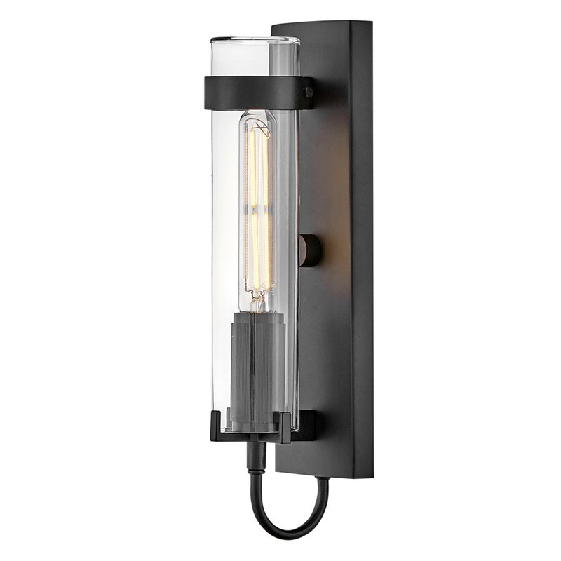 Hinkley Lighting Ryden 1 Light 16" Outdoor Wall Mount, Black/Clear