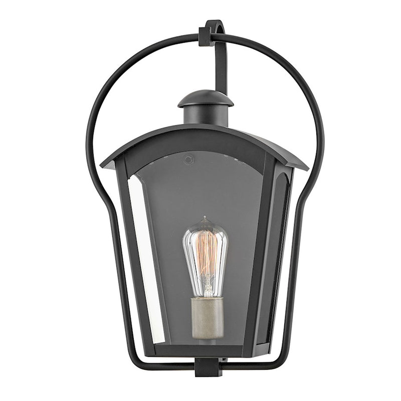 Hinkley Yale 25in 3-Light Outdoor Wall Sconce | Traditional Black Aluminum and Clear Glass | Covered Patio & Entryway | 10.5 x 17 x 25 in | Model 13303BK