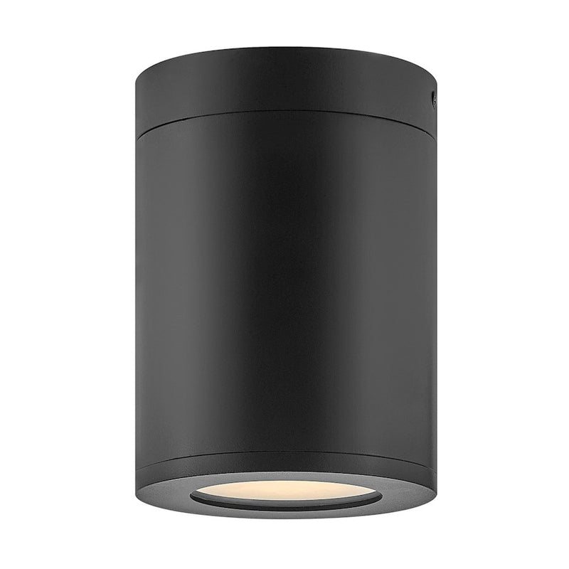 Hinkley Silo 5in 1-Light Flush Mount | Modern Satin White Composite and Etched Glass | Covered Outdoor Entryway & Hallway | 5 x 5 x 7 in | Model 13592SW-LL