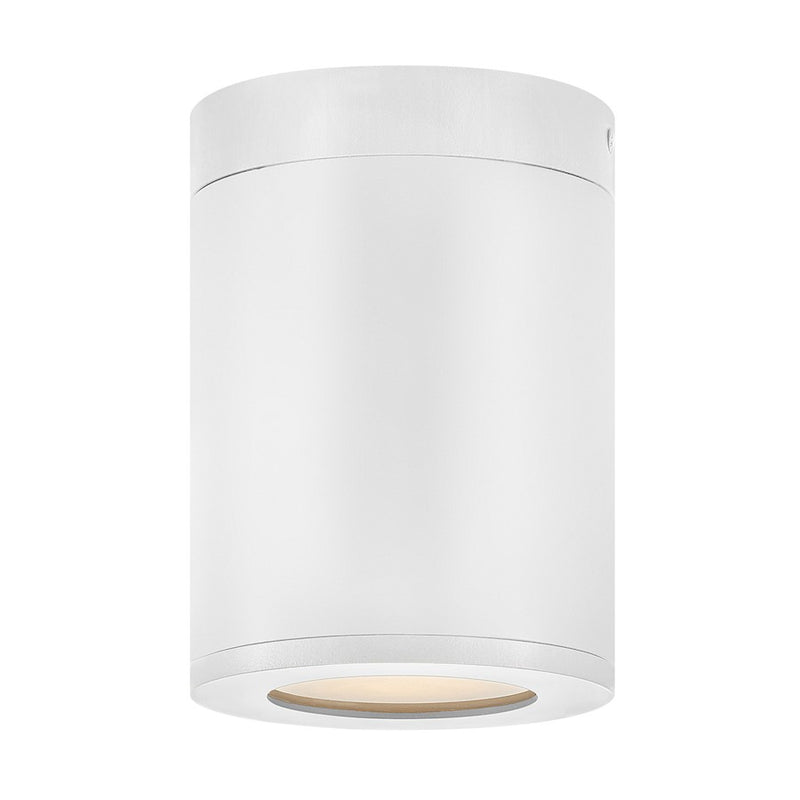Hinkley Silo 5in 1-Light Flush Mount | Modern Satin White Composite and Etched Glass | Covered Outdoor Entryway & Hallway | 5 x 5 x 7 in | Model 13592SW-LL