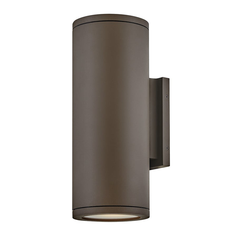 Hinkley Silo 2-Light Outdoor Wall Sconce | Modern Coastal Architectural Bronze Composite and Etched Lens | Covered Patio & Entryway | Model 13595AZ-LL