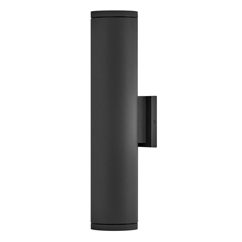 Hinkley Silo 20in 2-Light Outdoor Wall Mount | Modern Black Composite and White Etched Glass | Entryway & Patio Accent Light | 5.75 x | Model 13598BK-LL