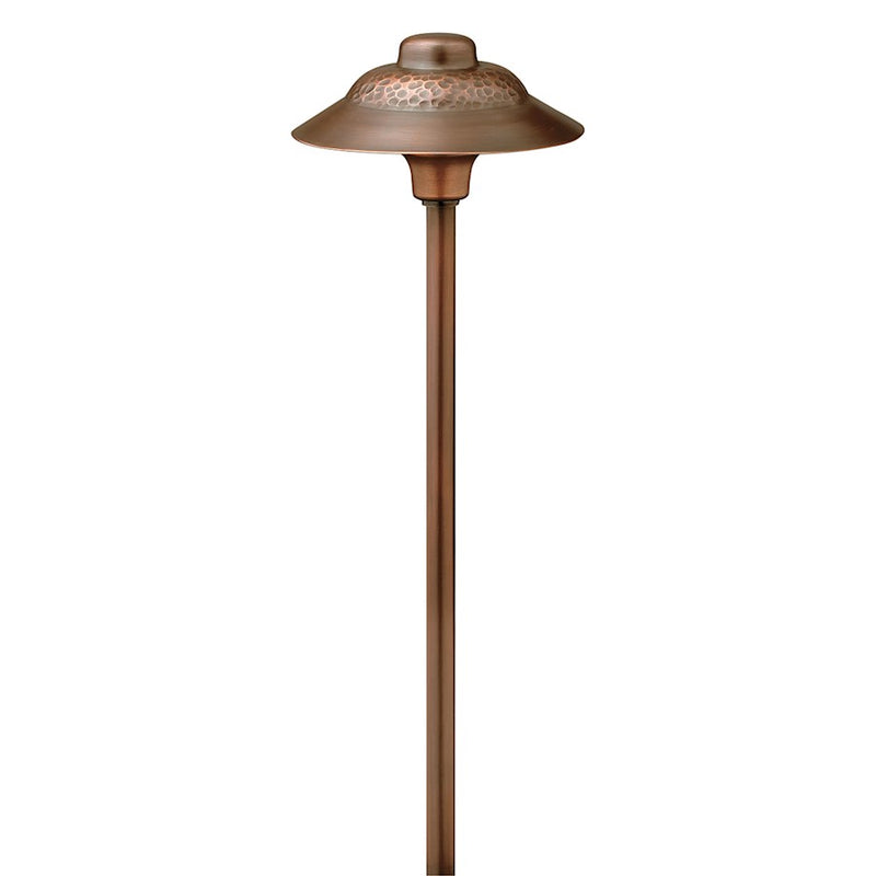 Hinkley Lighting Hammered Essence Path Light, Olde Copper/Frosted