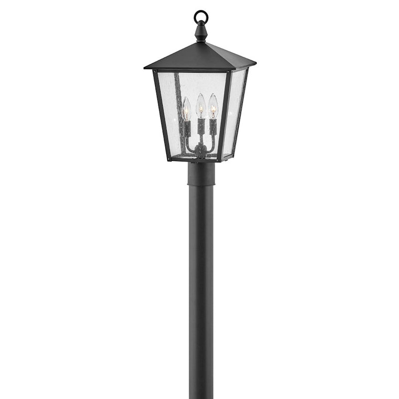 Hinkley Huntersfield 11in 3-Light Outdoor Pier Mount | Traditional Black Aluminum and Clear Seedy Glass | Covered Patios & Entryways | 11 | Model 14061BK