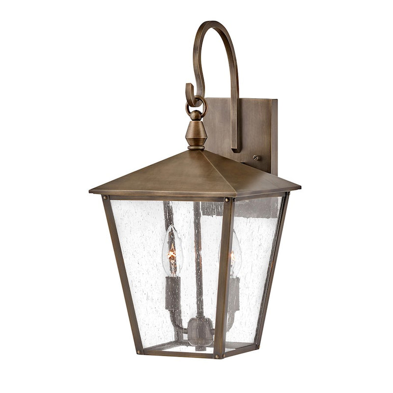 Hinkley Huntersfield 11in 2-Light Outdoor Wall Sconce | Traditional Black Aluminum and Clear Seedy Glass | Covered Patios & Entryways | 11 | Model 14064BK