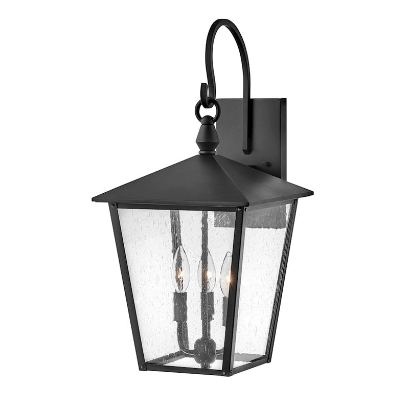 Hinkley Huntersfield 11in 2-Light Outdoor Wall Sconce | Traditional Black Aluminum and Clear Seedy Glass | Covered Patios & Entryways | 11 | Model 14064BK
