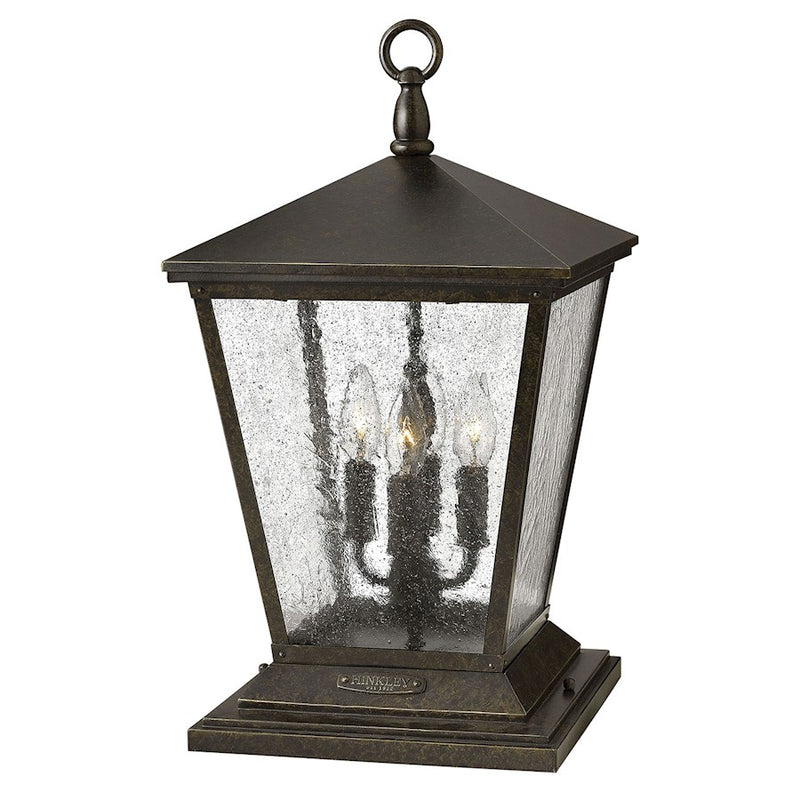 Hinkley Trellis 11in 4-Light Pier Mount | Traditional Regency Bronze Aluminum and Clear Seedy Glass | Covered Outdoor Entryway & Patio | Model 1437RB-LV