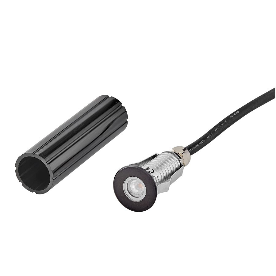 Hinkley Sparta Dot 3" Landscape Deck/Patio, Steel Black/Clear Optic - 15074SSB