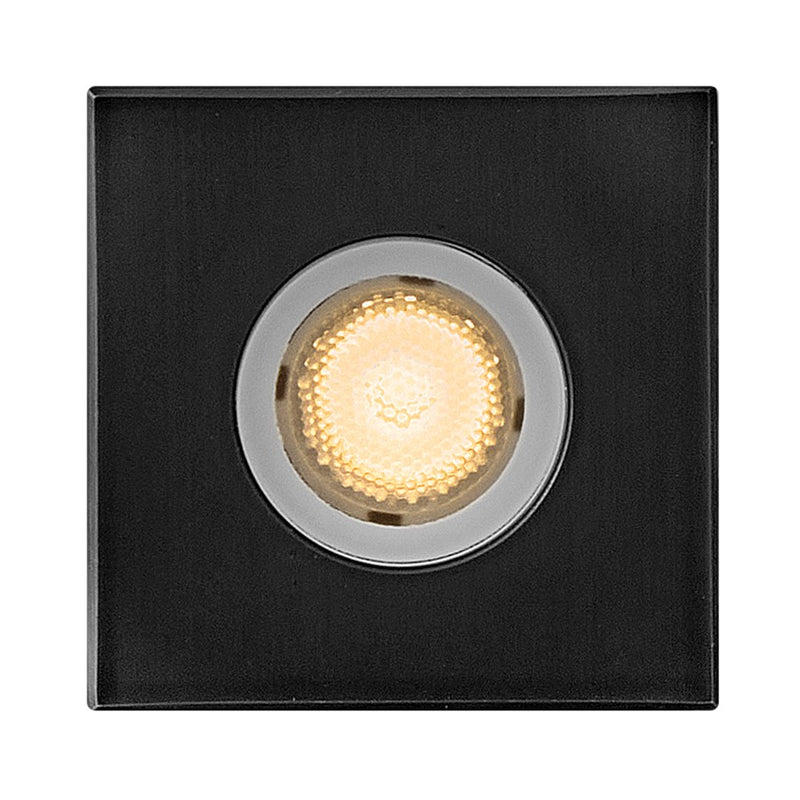 Hinkley Sparta Dot 3" LED Square Button Light, Steel Black/Clr Optic - 15084SSB
