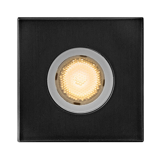 Hinkley Sparta Dot 3" LED Square Button Light, Steel Black/Clr Optic - 15084SSB