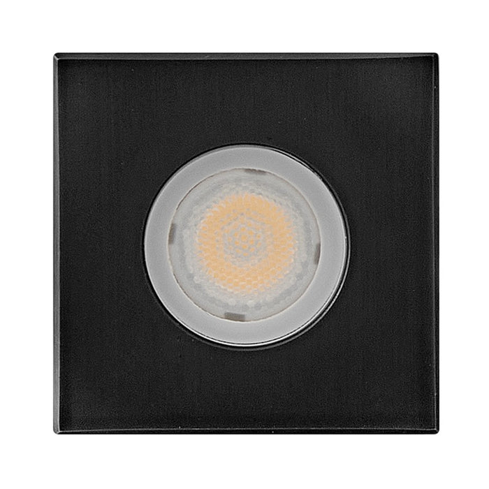 Hinkley Sparta Dot 3" LED Square Button Light, Steel Black/Clear Optic