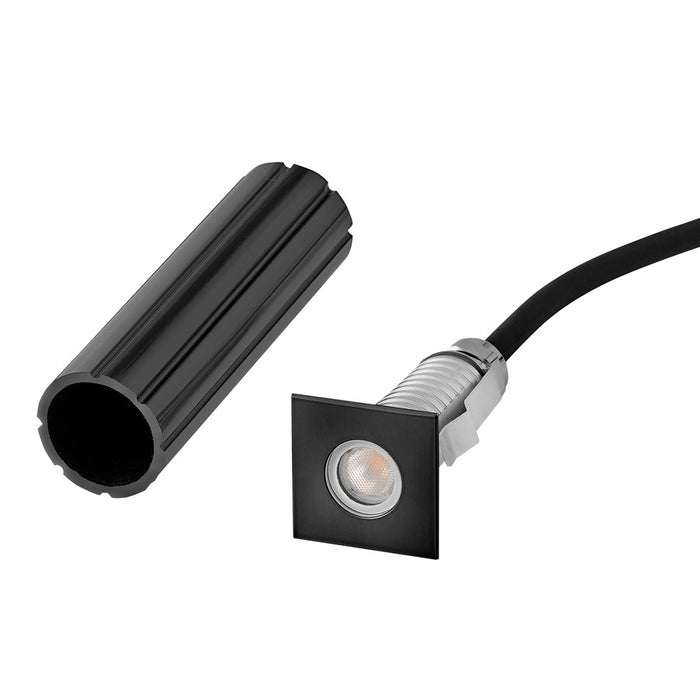 Hinkley Sparta Dot 3" LED Square Button Light, Steel Black/Clear Optic