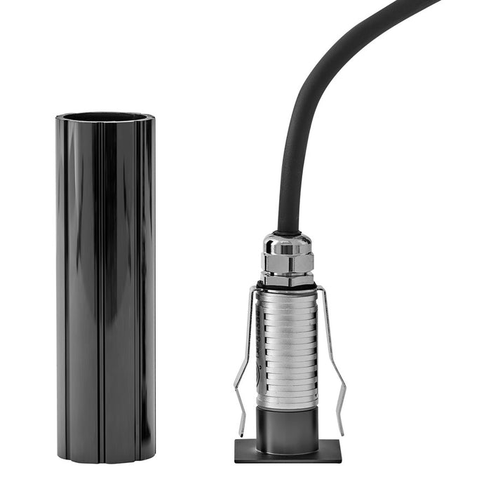Hinkley Sparta Dot 3" LED Square Button Light, Steel Black/Clear Optic
