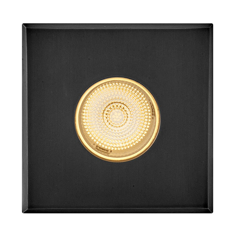 Hinkley Sparta Dot 3.5" LED Square Button Light, Steel Blk/Clr Optic - 15085SSB