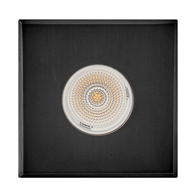 Hinkley Sparta Dot 3.5" LED Square Button Light, Steel Black/Clear Optic