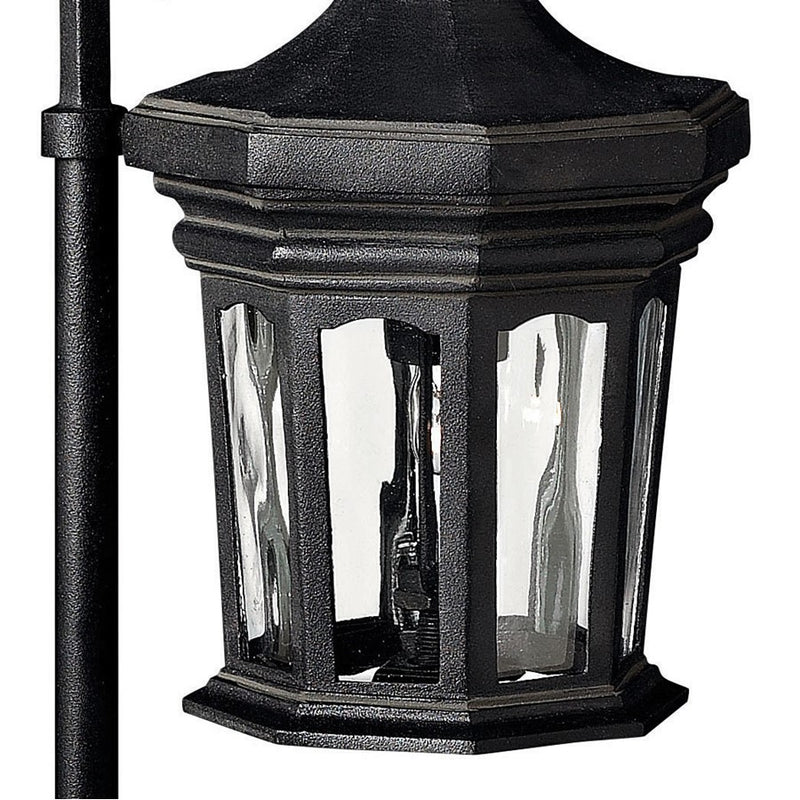 Hinkley Raley 16in 1-Light Path Light | Traditional Cast Aluminum Museum Black and Clear Water Glass | Walkway & Garden Landscape | 16 x | Model 1513MB-LL