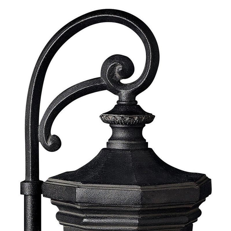Hinkley Raley 16in 1-Light Path Light | Traditional Cast Aluminum Museum Black and Clear Water Glass | Walkway & Garden Landscape | 16 x | Model 1513MB-LL