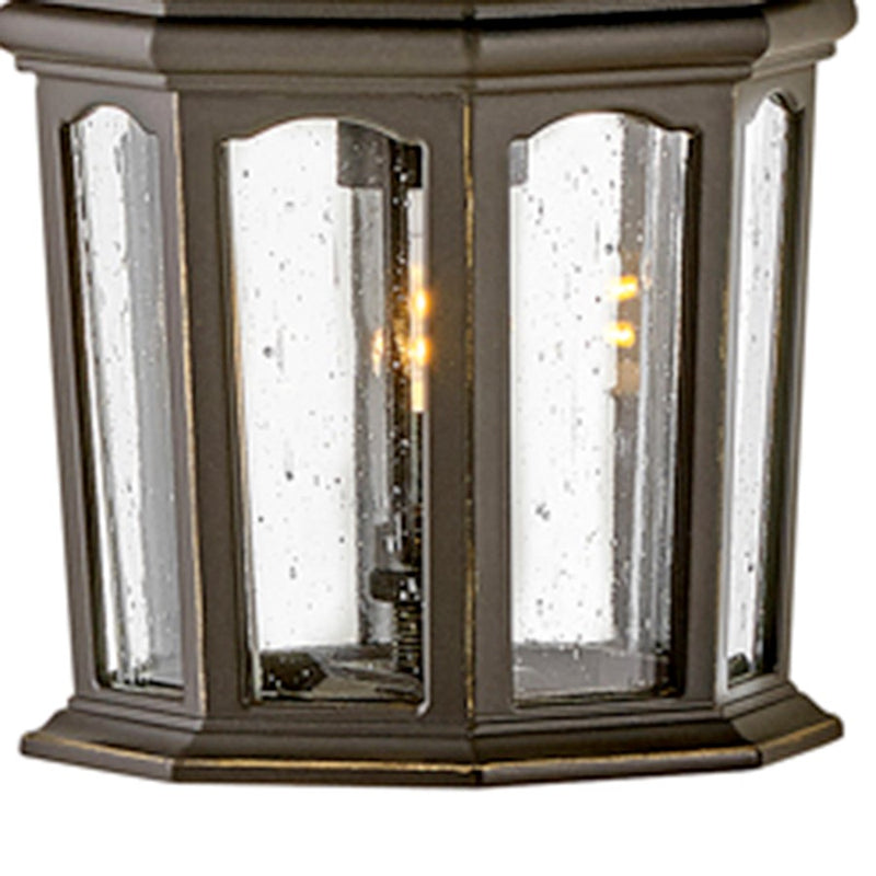 Hinkley Raley 16in 1-Light Path Light | Traditional Cast Aluminum Museum Black and Clear Water Glass | Walkway & Garden Landscape | 16 x | Model 1513MB-LL