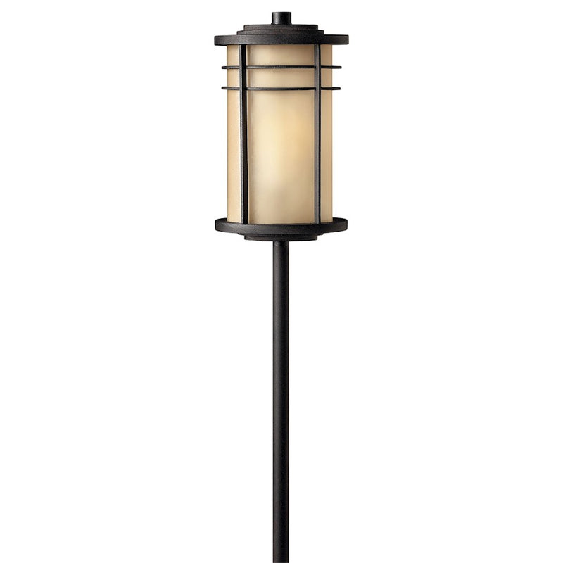 Hinkley Ledgewood 12in 1-Light Path Light | Transitional Craftsman Museum Bronze Cast Aluminum and Champagne Etched Glass | Walkway & | Model 1516MR-LL