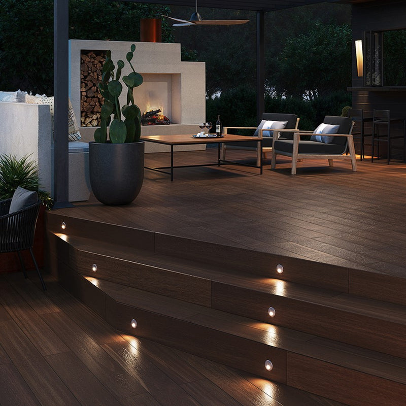 Hinkley Tilt Round 4W LED Landscape Wall Light | Modern Stainless Steel and Clear Glass | Outdoor Patio & Entryway Accent | 2.5 x 2.25 x | Model 15252SS