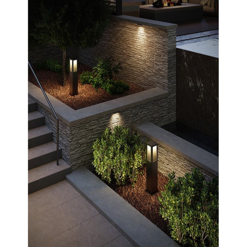 Hinkley Taper 36in LED Bollard | Modern Titanium Aluminum | Outdoor Path & Walkway Light | 2800 Lumens 3000K | Model 15288TT