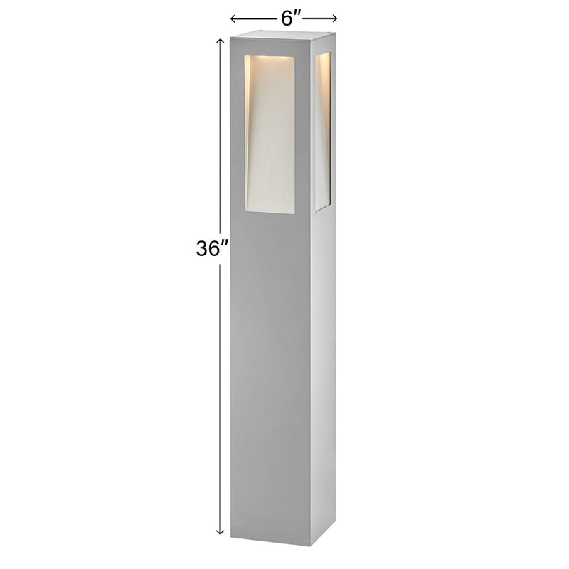 Hinkley Taper 36in LED Bollard | Modern Titanium Aluminum | Outdoor Path & Walkway Light | 2800 Lumens 3000K | Model 15288TT