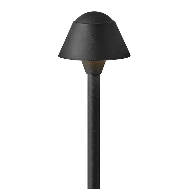 Hinkley Rex 12in 1-Light Path Light | Textured Black Aluminum and Clear Glass | Landscape & Garden Accent | 5 x 5 x 12.5 in | Model 1531TK