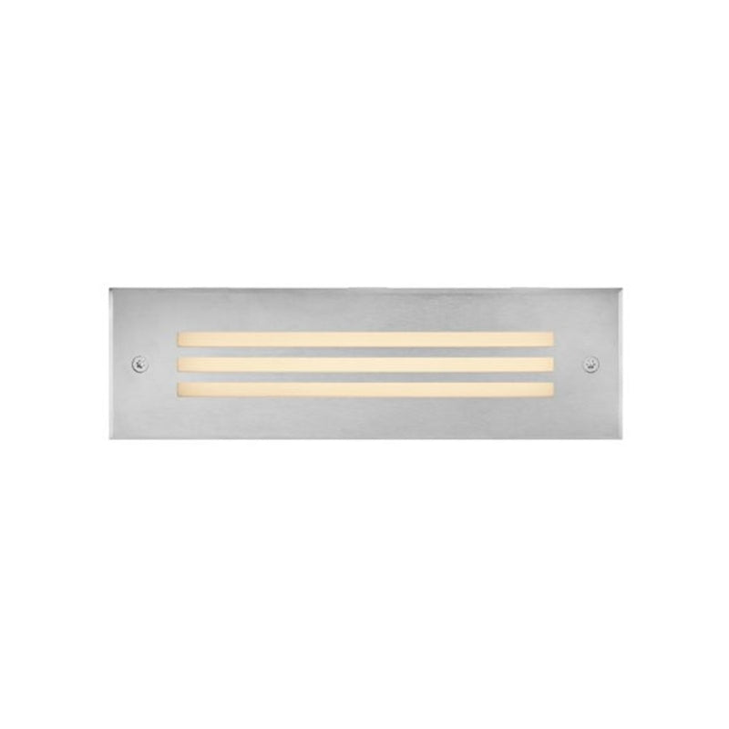 Hinkley Dash Louvered 10in Large LED Brick Light | Modern Stainless Steel and Frosted Glass | Outdoor Entryway & Patio Wall Light | 115 | Model 15335SS