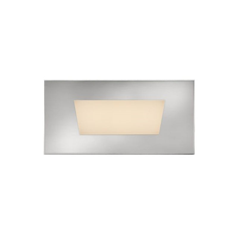 Hinkley Dash 10in 1-Light Landscape LED Flat Brick Light | Modern Stainless Steel and Frosted Glass | Outdoor Wall Sconce for Entryway & | Model 15345SS