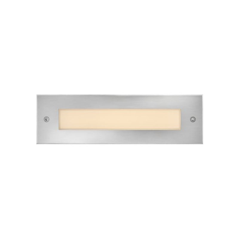 Hinkley Dash 10in 1-Light Landscape LED Flat Brick Light | Modern Stainless Steel and Frosted Glass | Outdoor Wall Sconce for Entryway & | Model 15345SS