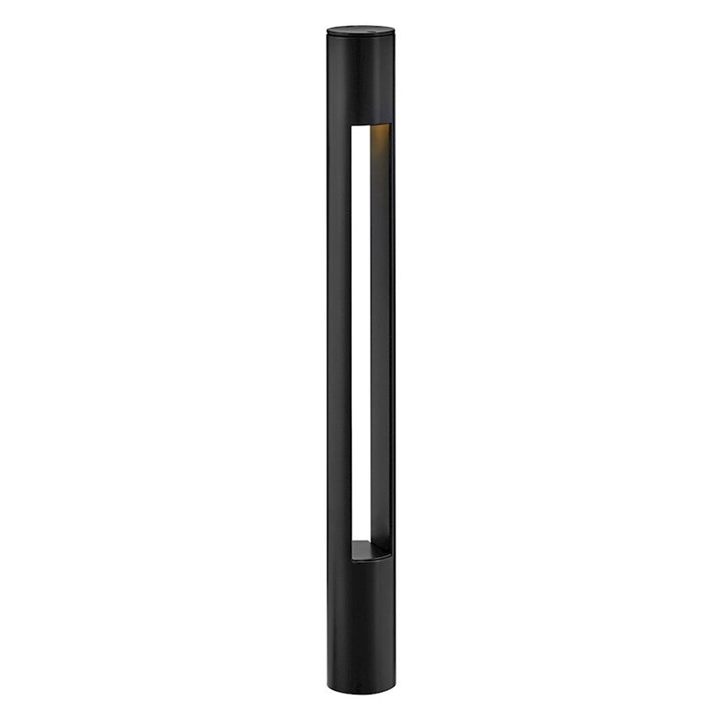 Hinkley Atlantis 20in 1-Light Bollard | Modern Satin Black Aluminum and Etched Lens | Outdoor Pathway & Landscape Light | 2 x 2 x 20 in | Model 15501SK