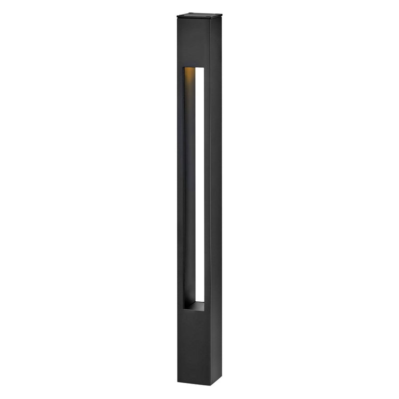 Hinkley Atlantis 20in 1-Light Bollard | Modern Satin Black Aluminum and Etched Lens | Outdoor Pathway & Landscape Light | 2 x 2 x 20 in | Model 15501SK