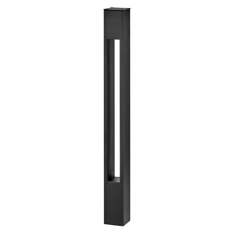 Hinkley Atlantis 20in 1-Light Bollard | Modern Satin Black Aluminum and Etched Lens | Outdoor Pathway & Landscape Light | 2 x 2 x 20 in | Model 15501SK